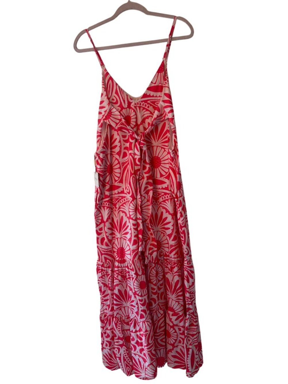 Anthropologie Peixoto Parker Pink White Floral Sleeveless Maxi Dress Size L - Picture 4 of 12